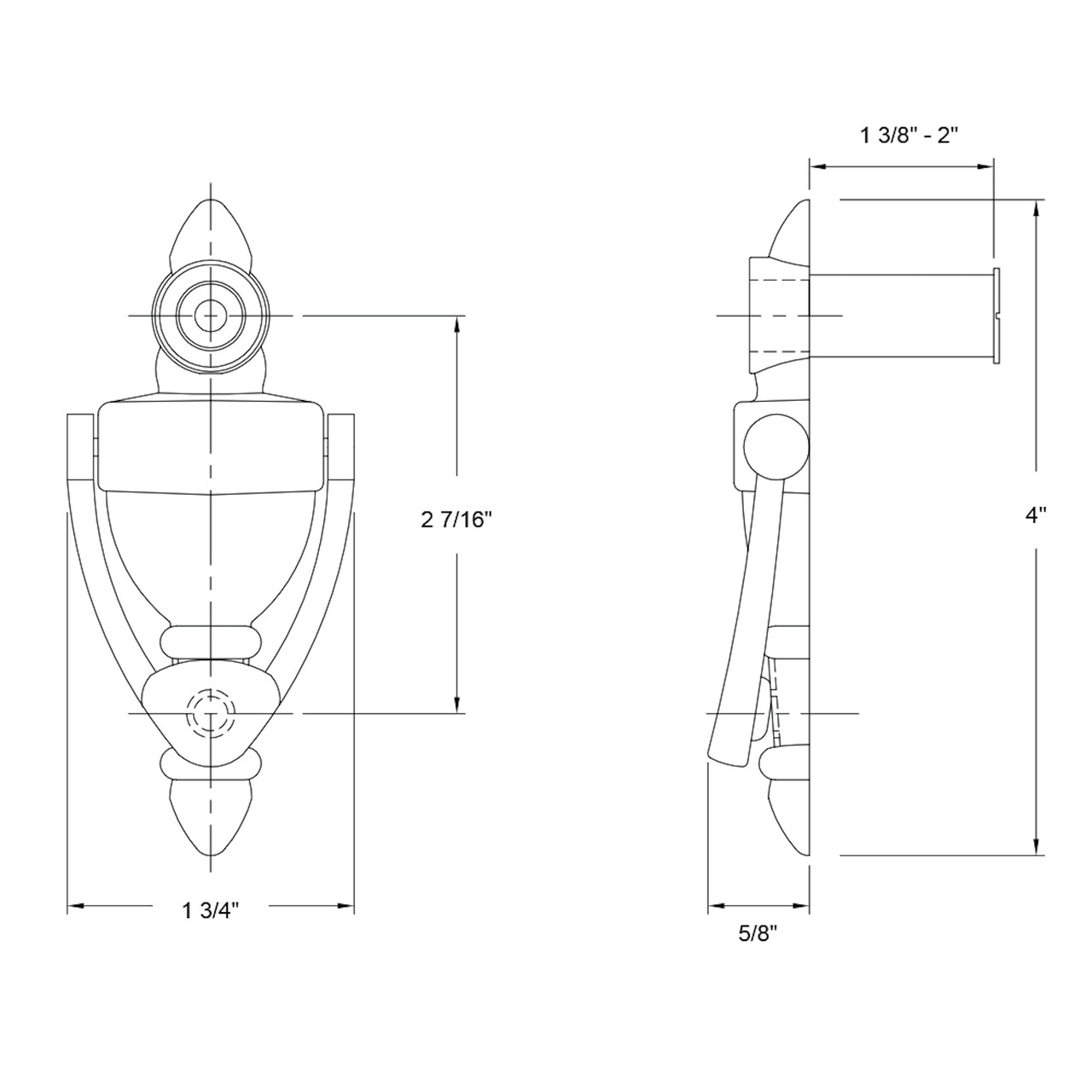 4" Door Knocker with 160 Viewer Delaney Hardware