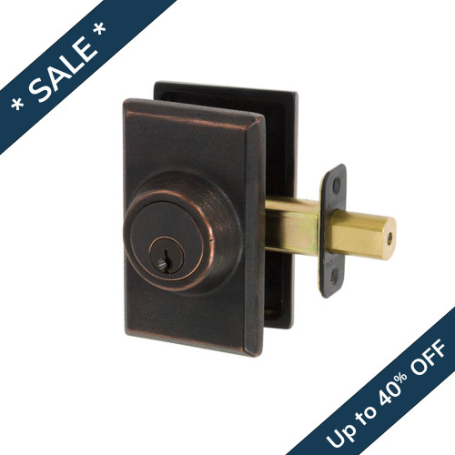 Sandcast Rectangle Deadbolt, Aged Bronze (ABR)