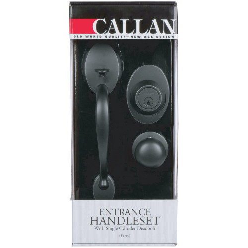 Colton Single Cylinder Handleset, View Box Pack, Black (US19)