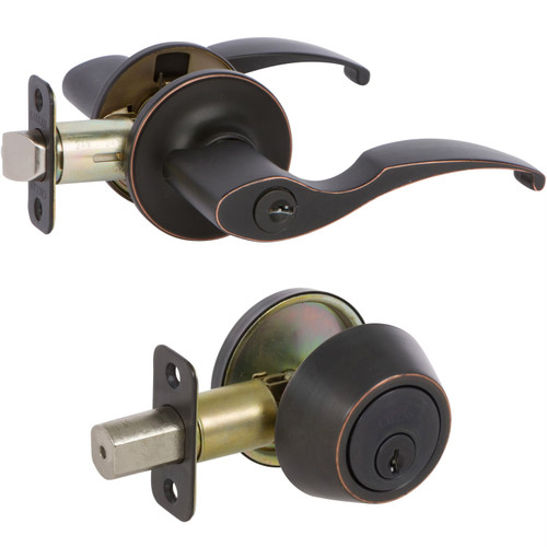 Kendall Entry Leverset with Deadbolt Combo, Oil-Rubbed Bronze Edged (US10BE)