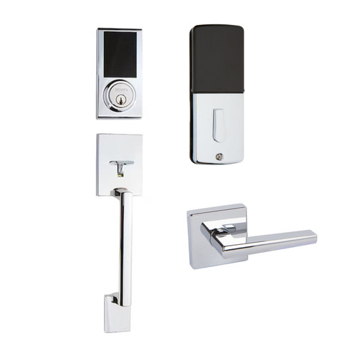 Avino Handleset with KP300 Deadbolt, Polished Chrome (US26)