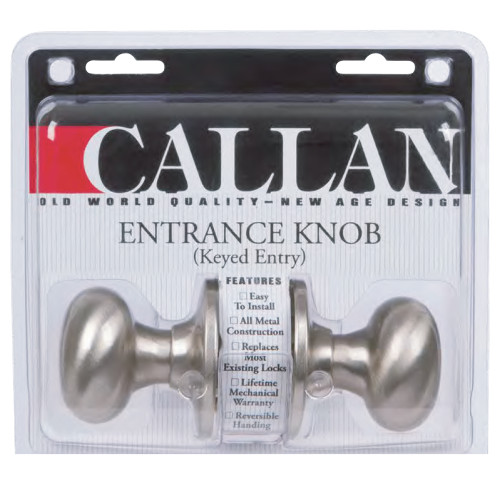 Saxon Entry Knobset, View Pack, Satin Nickel (US15)