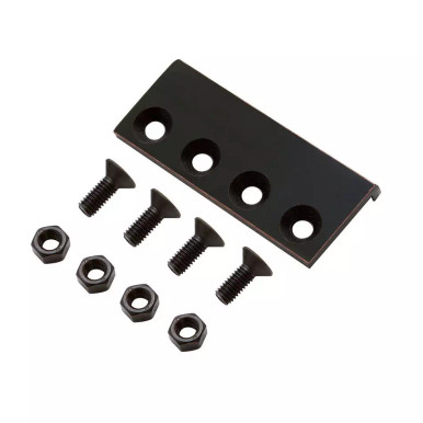 ZEKOO Sliding Barn Door Track Connector Plate - 2-Pack Black Carbon Steel Joining Plates With Screws