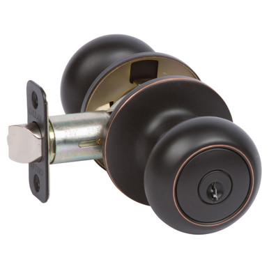Saxon Entry Knobset, Oil rubbed-Bronze Edged (US10BE) - Delaney
