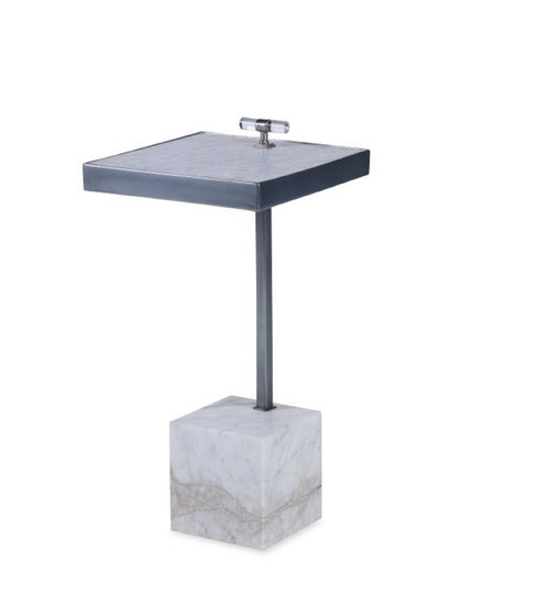 Metal and stone accent table