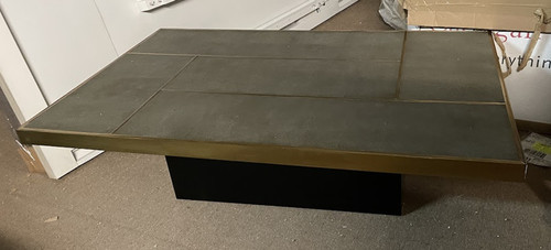 Shagreen and Brass Cocktail Table