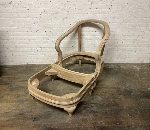 Transitional Accent Chair & Ottoman Frame - Unfinished