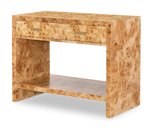Norris Large Burl Bedside Table - Unfinished