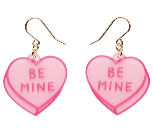 Candy Heart Drop Earrings – Pink