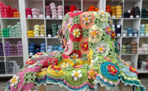 CROCHET Macaroon Blossom Afghan Kit Kits 