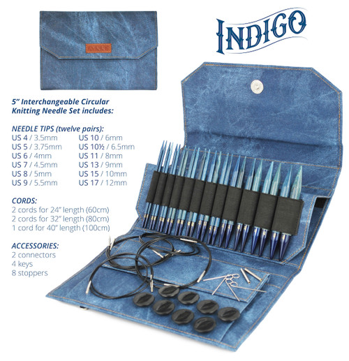 Lykke Indigo 5 inch Interchangeable Circular Knitting Needle Set