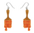 Paint Brush Ripple Drop Earrings - Orange