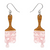 Paint Brush Ripple Drop Earrings - Pink