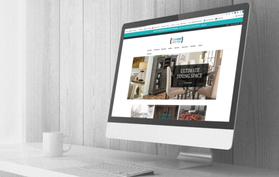 Website on a desktop.