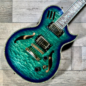SOLD - 2003 Prestige Guitars Heritage Elite Hollowbody - Limited Edition - Turquoise Burst