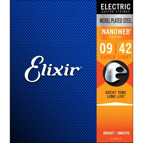 Elixir Nanoweb Super Light 9-42 - Coated Nickel Wound Electric Guitar Strings