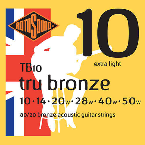 Rotosound Tru Bronze 10-50 Extra Light Acoustic Guitar Strings