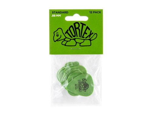 JIM DUNLOP GREEN TORTEX STANDARD PICK .88MM PLAYER PACK - X12 PLECTRUMS