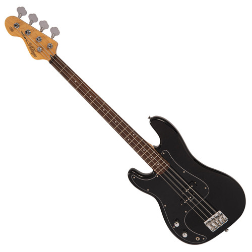 Vintage V40 Coaster Series Bass Guitar ~ Left Hand Boulevard Black