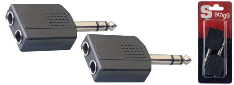 Stagg Adapter - 2 x jack female to 1 x jack male