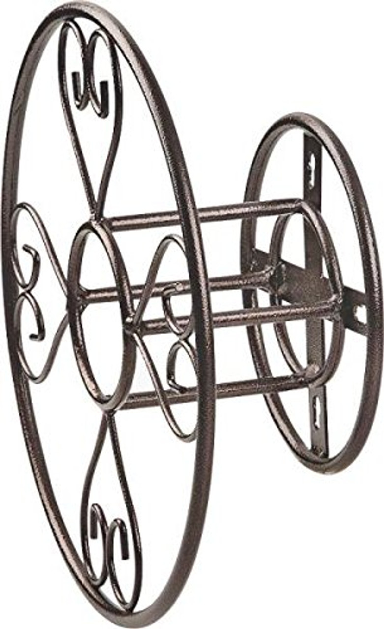 Rocky Mountain Goods Wall Mount Decorative Hose Hanger - Heavy duty steel  with powder coated decorative brown finish - Includes installation kit -  Holds up to 150 feet of hose - Rust resistant - Rocky Mountain Goods