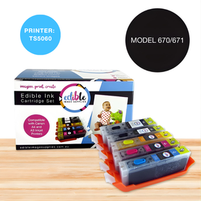 EIS PGI 670 / CLI 671 Edible Ink Cartridge Set for Canon Printer