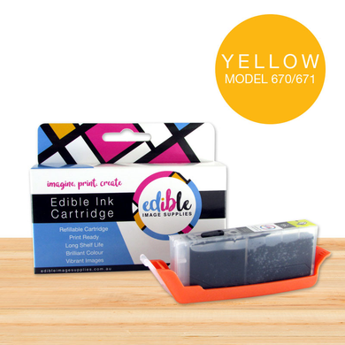 EIS Yellow Edible Ink Cartridge for Canon PGI 670 / CLI 671 Printer Type