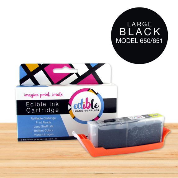 EIS Large Black Edible Ink Cartridge for Canon PGI 650 / CLI 651 Printer Type