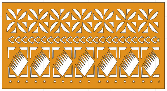 Belle Stencils - Samoan Comb Border