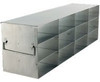2" boxes, 3 boxes deep x 4 drawers high, drawer loaded - Laboratory Freezer Rack 
