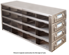 3.75" boxes, 3 boxes deep x 2 high, drawer loaded - Laboratory Freezer Rack 
