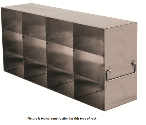 3.75" boxes, 4 boxes deep x 3 high, side loaded - Laboratory Freezer Rack 