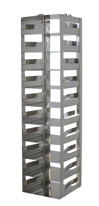 2" mini-boxes, chest freezer rack with locking rod, 14 positions high - Laboratory Freezer Rack 