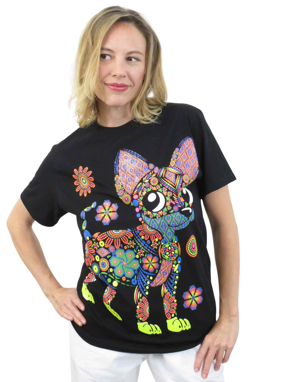 Unisex Neon Glow Party Black Light Reactive T-Shirt: Vibrant