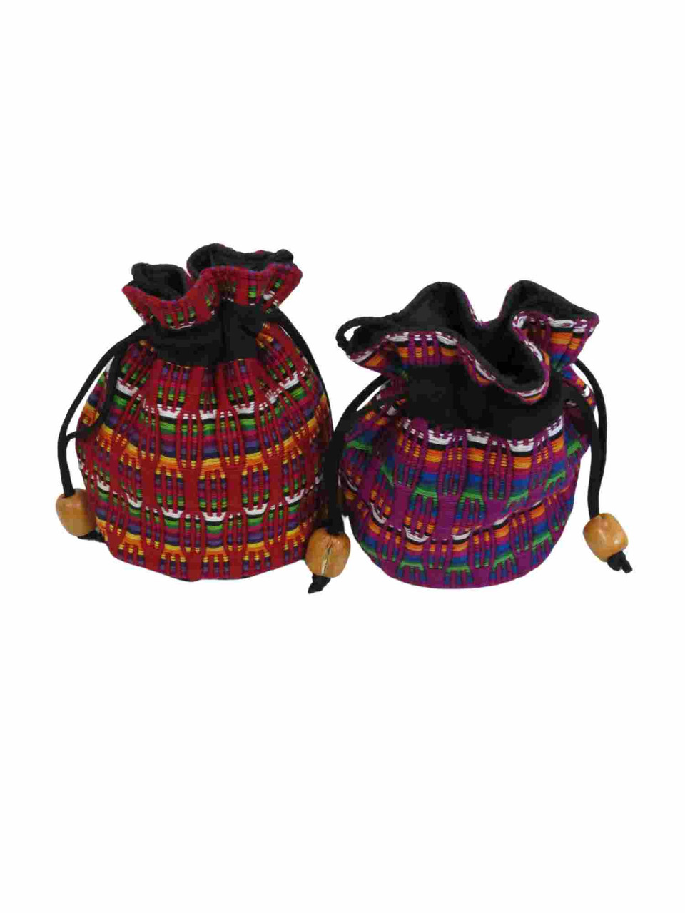 Mexican Handmade Drawstring Holders – Set of 2, Multicolor