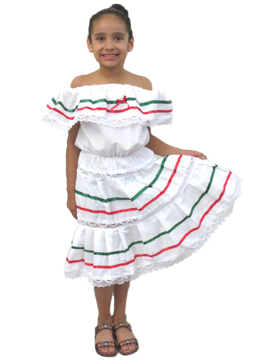Mexican Dress Puebla Authentic Women's Hand Embroidered Floral Design
