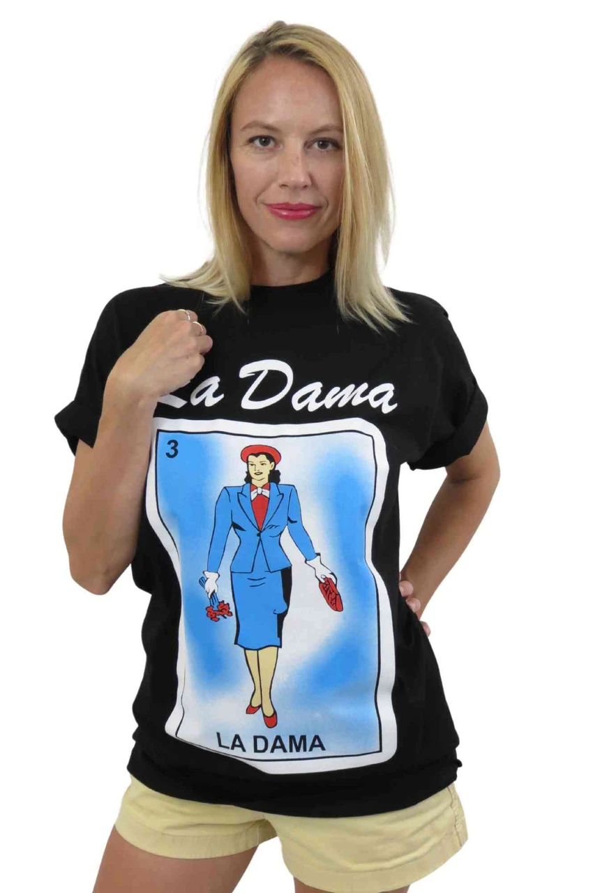 La Dama Mexican Loteria T-Shirts for Women - Symbolic and Stylish 