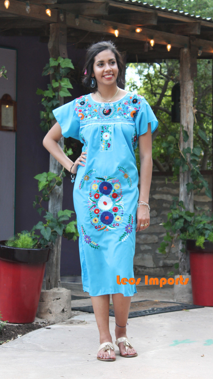 Cap Sleeve Blue Puebla Dress – Mi Tia
