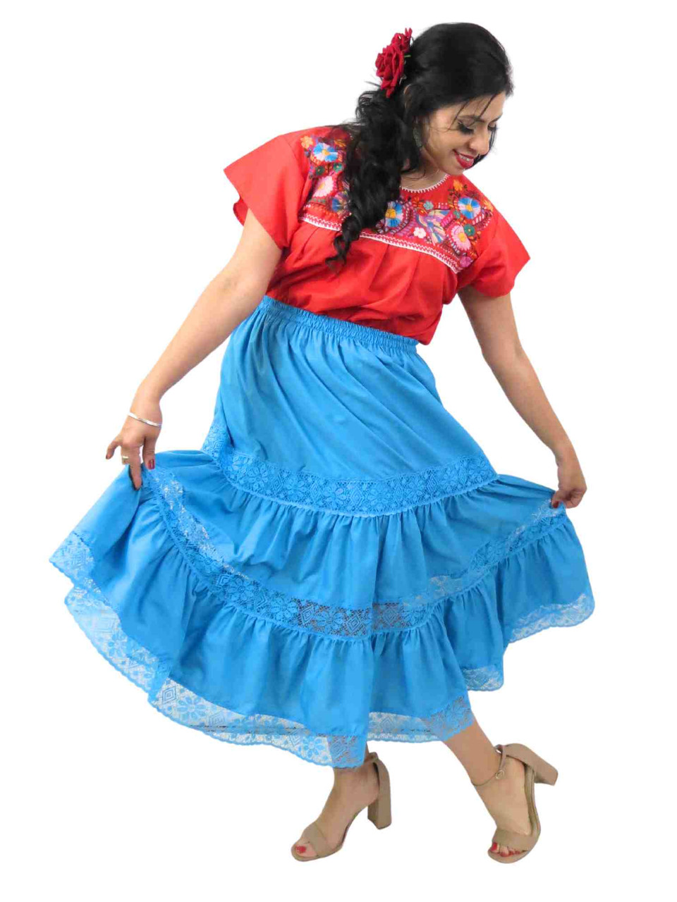 Lace Aqua Skirt Elegant and Chic Apparel Shop Now