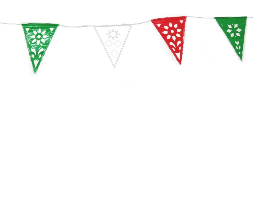 Mexican Party Fiesta Triangle Flags Plastic Papel Picado Banner 3