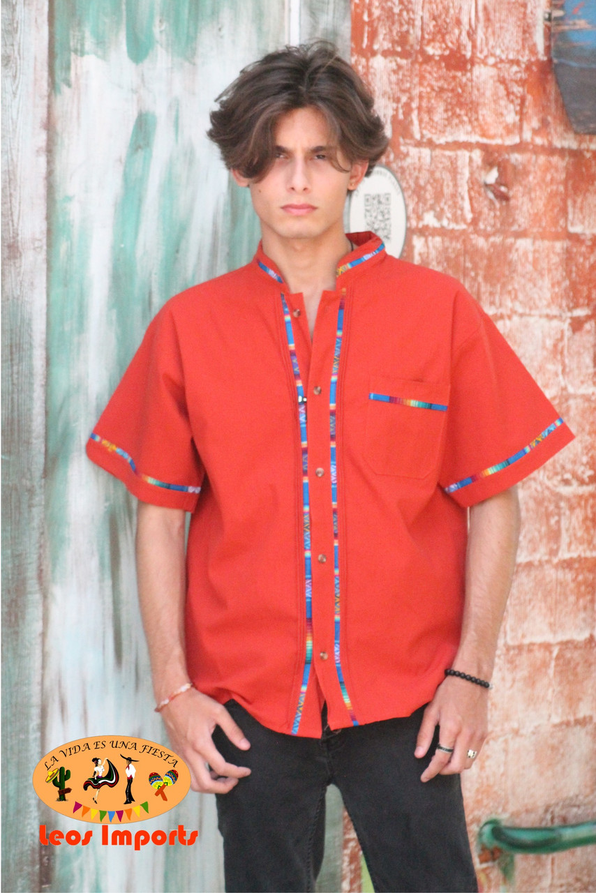 Mexican Shirt Toluca Short Sleeve 100% Cotton