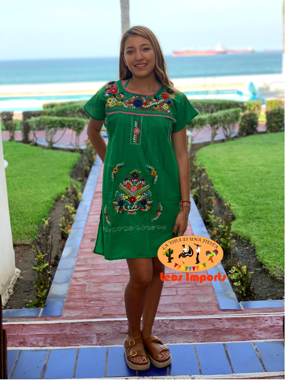 Mexican Short Dress Puebla Mini Dress