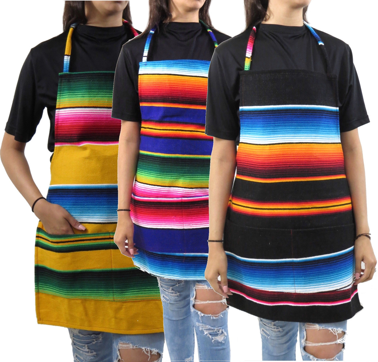 Mexican Serape Adult Apron with Pockets