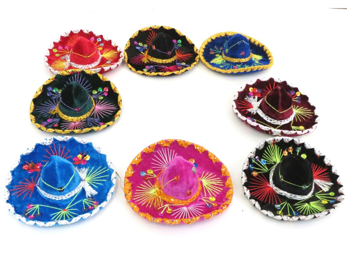 12 Mini Hat Sombrero Fiesta Table 
