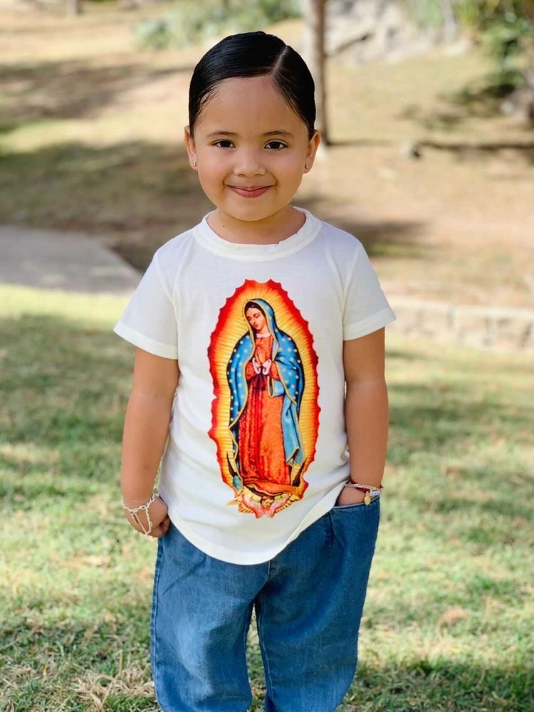 Virgen de Guadalupe T-Shirt Cream for Girls