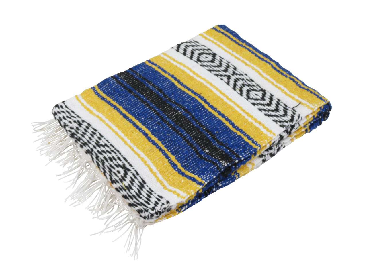 Blue And Mint Mexican Blanket Serape Throw – Handmade Boho Falsa Blanket From Mexico