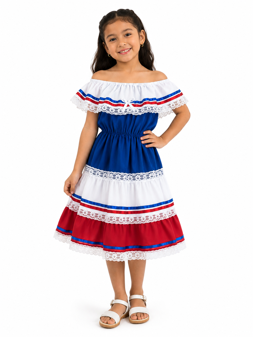 cuban dress Leos Imports Puerto Rican, Dominican, Cuban Colors Dress Ethnic Ribbons, Girl's, Size: Ages 8, Red