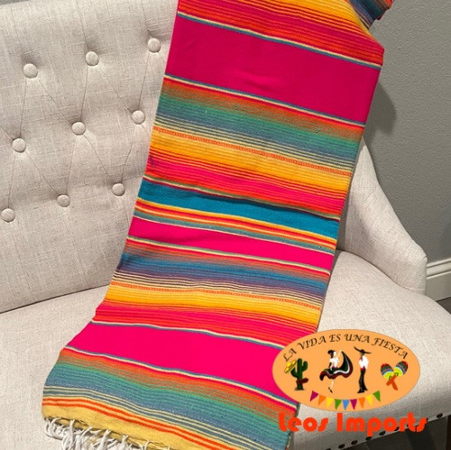 Mexican Serape Blanket Neon Colors Saltillo Zarape XL 82