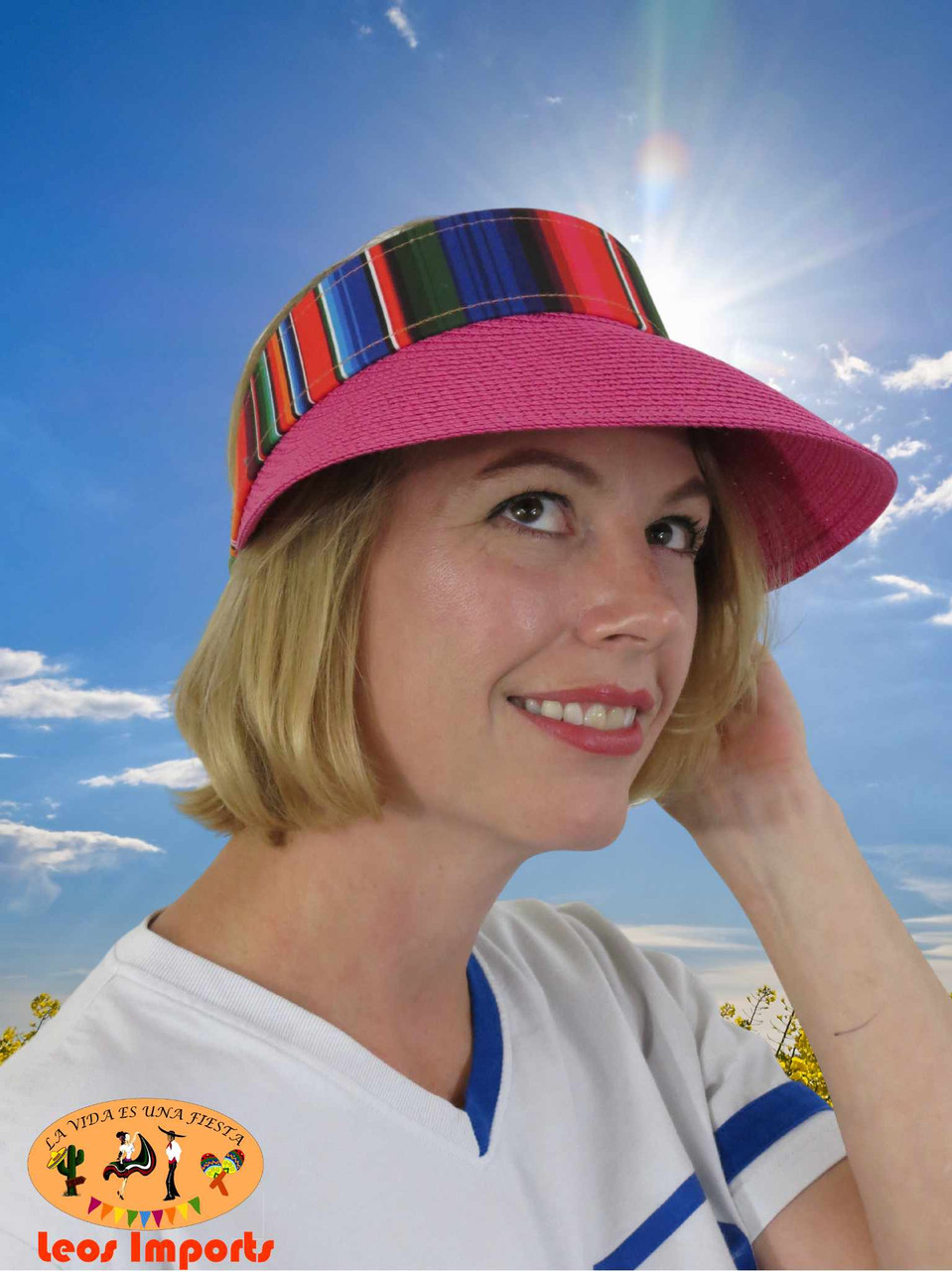 Women's Visor Cap with Sarape Design - Stylish Sun Protection with