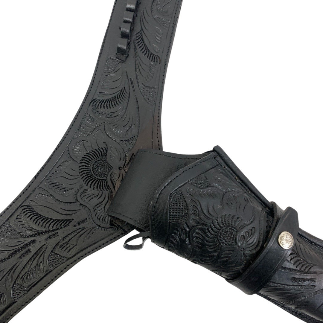 Handcrafted Left Hand Western Gun Belt Holster for Colt